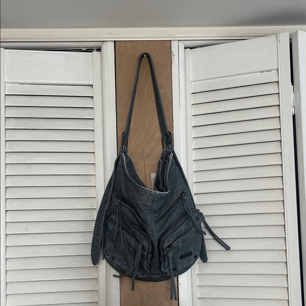 Urban Outfitters Blue Leather Slouch Shoulder Bag - Picture 2 of 11